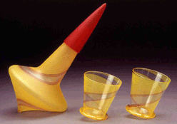 Yellow Decanter with Two Glasses